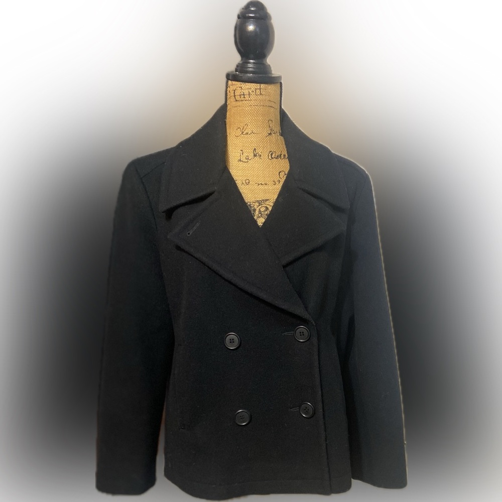 Black Wool Women’s Double-Breasted Jacket